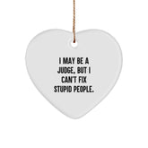 Funny Judge Heart Ornament, Gifts from Men to Women, Judge Christmas Unique Gifts, Heart Shaped - Image 1